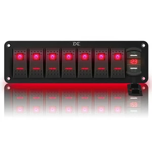 Panel de interruptor basculante 12V 24V Interruptores de palanca de 7 velocidades Impermeable ON/OFF LED ROJO... - Imagen 1 de 7