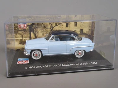 D769 IXO Cina Simca Aronde Grand Large Rue De La Paix 1956 Blu 1:43 + Scatola - Immagine 1 di 4