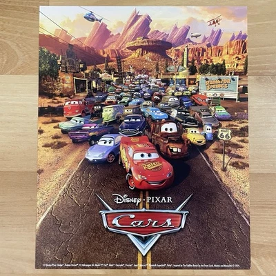 Mini póster de la película Cars 8x10 Pixar Disney litografía Lightning McQueen Foto 1 de 3