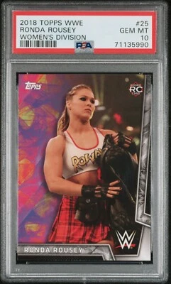 Ronda Rousey 2018 Topps WWE Women's Division #25 RC Rookie PSA 10 GEMA COMO NUEVO Foto 1 de 2