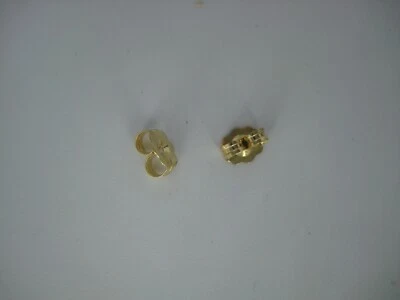 Respaldos de pendiente de fricción con mosca de mantequilla amarilla de 14kt (1 par) Foto 1 de 2