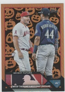 Mike Trout Julio Rodriguez 2023 Topps Actualización Halloween Jack O'Lantern #US132 - Imagen 1 de 1
