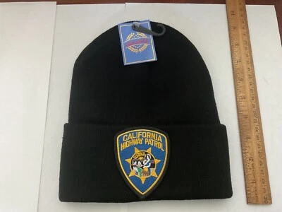 Parche de sombrero coleccionable de la Patrulla de Carreteras de California cosido en sombrero tejido negro Foto 1 de 4