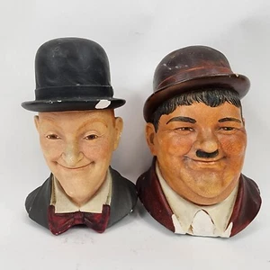 Laurel and Hardy Hanging Wall Busts 1984 Highly Detailed Pair - Picture 1 of 8
