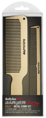 BaBylissPRO Barberology GOLDFX Metal Comb Set | BCOMBSET2G