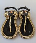 CHANEL Womens Woven FLat Leather Sandals Size 35 C EU | 5 US