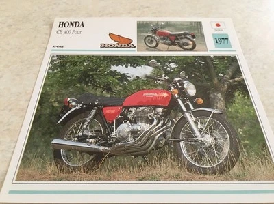 Tarjeta Moto Honda CB 400 FOUR 1977 Colección Atlas Motorcycle Japón - Imagen 1 de 2