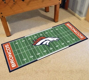 Denver Broncos Football Field Runner Mat - 72"x30" NFL Licensed Rug Gift Carpet - Picture 1 of 4
