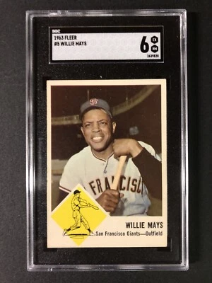 1963 Fleer Willie Mays #5 SGC 6; well-centered, clean card, sharp focus!! - Image 1 of 2