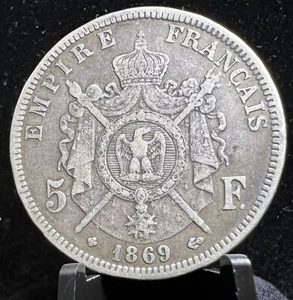 1869 France 5 Francs BB *Silver - Picture 1 of 2