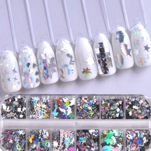 2 Pcs Four-pointed Star Sequins Miss Nail Art Supplies Glitter Shiny - Picture 1 of 12
