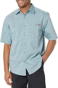 Wolverine Fuse Mens Blue Button Up Shirt Short Sleeve Front Pockets Size S NWT - Picture 1 of 7