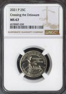 2021 P Crossing The Delaware Clad 25C Quarter NGC MS-67 QUALITY✔️ - Picture 1 of 2