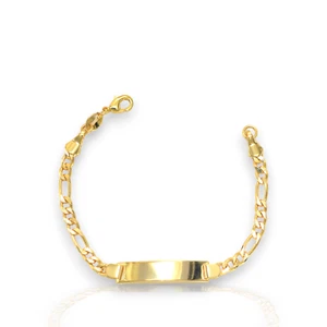 Baby ID Armbänder - Figaro Stil - kubanischer Stil ID Armband - vergoldetes Armband - 6" - Bild 1 von 6