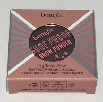 Polvo para cejas Benefit Goof Proof - 5 cálido negro marrón - nuevo en caja Foto 1 de 3