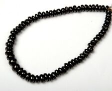 Natural Black Spinel Gemstone 11 Inch Strand 7-9MM Smooth Rendell Beads BMC-2967