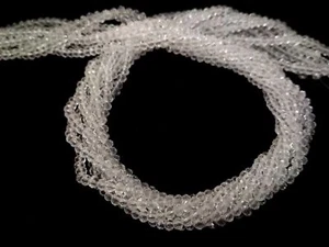 5 Strands Crystal Quartz Rondelle Faceted 3-4mm Hydro Loose Beads 13"inch - Picture 1 of 3