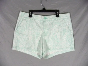 Pantalones Cortos BCG Para Mujer Mamá Talla 10 Frente Plano Bolsillos Tiro Medio Elastizados Verde y Blanco - Imagen 1 de 4
