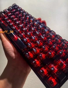 Black Transparent Punk Mechanical Keyboard RGB Wireless Wired Bluetooth 3 Modes - Picture 1 of 7