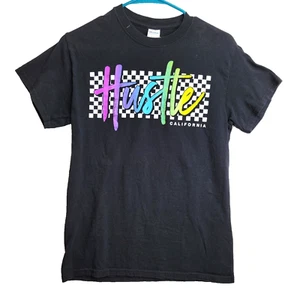 Hustle California Checkered Graphic SZ S Shirt Cali USED - Picture 1 of 7