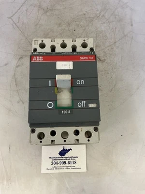 ABB Circuit Breaker S3N-2P-100A 2-Pole 100A 480VAC 500VDC FREE SHIPPING - Image 1 of 4