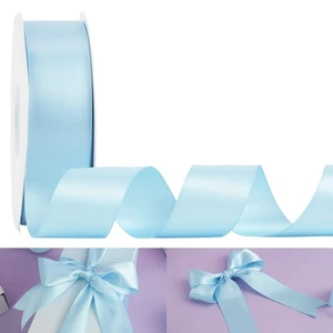 Nastro di raso blu bambino 1,5 pollici 50 iarde, doppia faccia, confezione regalo, fiocchi - Foto 1 di 7