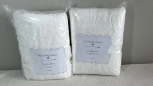 Pottery Barn Teen LoveShackFancy Sweet Bows Fur Standard Shams (2) Ivory - Picture 1 of 2