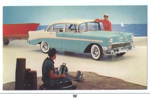 1956 CHEVROLET Bel Air Sedan - Original Factory Ad Postcard - Picture 1 of 2
