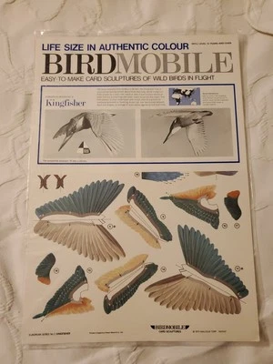 Tarjeta de colección Birdmobile escultura serie europea #2 Kingfisher 1973 Macolm Topp Foto 1 de 4