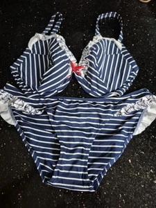 Nautical Women's Bikini Top 34E, Bottoms 14 - Picture 1 of 3