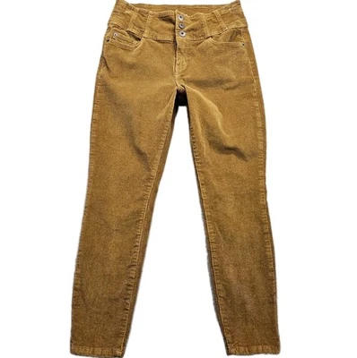No Boundaries High Rise Sculpting Skinny Pants Womens 13 Camel Brown Corduroy - Image 1 of 4