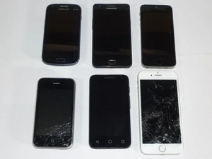 Job Lot 6 Mobile Phones Untested Alcatel Samsung etc. - Picture 1 of 10