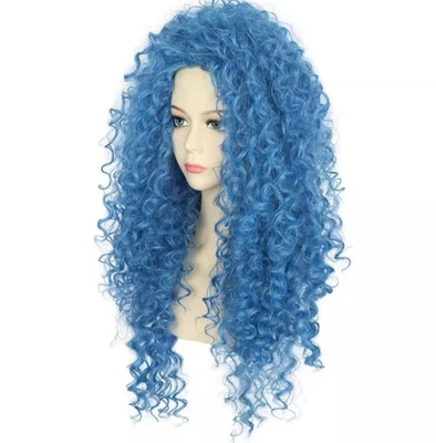 Парик женский синий маленький парик для косплея с завитками - Изображение 1 из 4