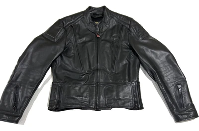 复古 Hein Gericke 皮革 V-Pilot 夹克黑色 44 码 — 第 1/4 张图片