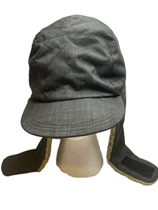 LL Bean Mens Size L/XL Trapper Hat Dark Gray Down Fill Sherpa Fleece Lined Flaps - Picture 1 of 8
