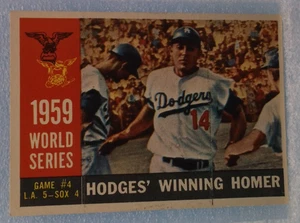 1960 Topps "1959 World Series- Game 4, Hodges Winning Homer" Trading Card (#388) - Picture 1 of 2