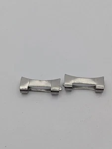 Vintage Omega Seamaster Ranchero End Links Nº 4 18mm Stainless Steel Pair - Imagen 1 de 4