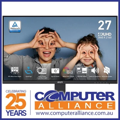 27" MSI PRO MP273U 4K UHD IPS Monitor with Speakers - image 1 of 3