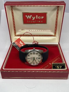NOS Herren Wyler Lifeguard Day/Date SS Uhr mit Etikett und Box - Bild 1 von 12