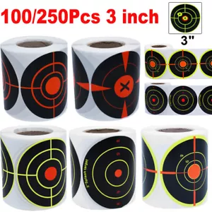 100/250pcs 3 inch Self Adhesive Paper Reactive Splatter Shooting Target Stickers - Picture 1 of 17
