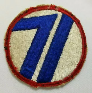 WWII US Army 71° Divisione Fanteria Patch Spalla Ricamata Originale - Foto 1 di 2
