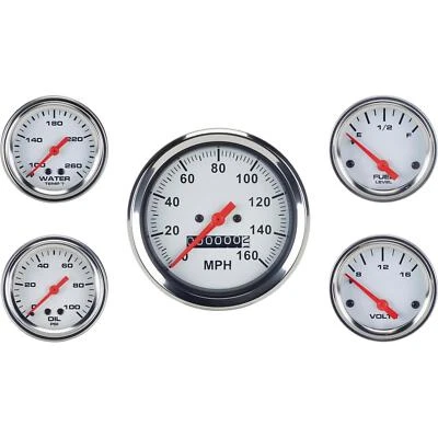 Speedway 5 Gauge Set, 3-3/8" Mechanical Speedometer, 2-1/16" Gauges - Image 1 of 4