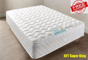 Memory Foam Matratze Luxus gefedert Mikro gesteppt mittlere Spannung Super King - Bild 1 von 4