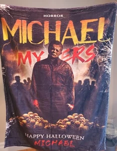 Michael Myers Blanket, Halloween Fleece Quilt, Horror Movie Watching Throw 50x40 - Picture 1 of 1