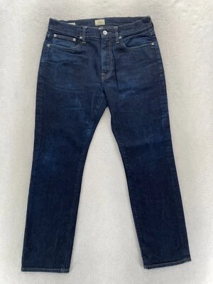 Pantalones de mezclilla japonesa J.Crew 770 para hombre 31x30 calce recto azul oscuro elástico Kurabo Foto 1 de 4