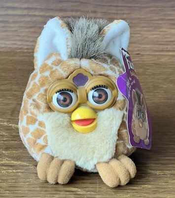 Furby Buddies Happy Sleep 长颈鹿 5 英寸毛绒豆袋玩具老虎电子 1999 — 第 1/4 张图片