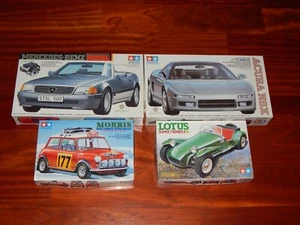 Vintage Tamiya Model Kit Lot, Mercedes, Acura, Lotus, Mini Cooper, Made in Japan - Picture 1 of 24