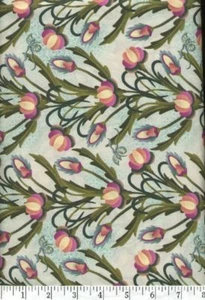 Shangri-La Flower Green Filigree Quilt Fabric - Half Yard - Picture 1 of 1
