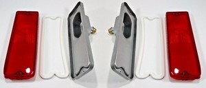 Pair Tail Light Lamp Lenses, Gaskets, Housings For 1967-72 Fleetside Chevy Truck