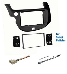 Black Double Din Car Stereo Radio Dash Kit Combo for some 2009-2013 Honda Fit - Picture 1 of 1